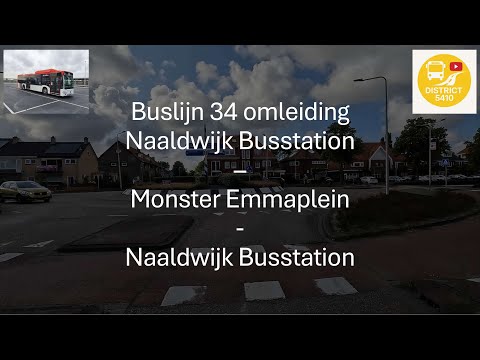 Lijn 34 Naaldwijk Busstation - Monster Emmaplein - Naaldwijk Busstation | omleiding | 2025