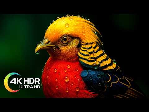 Colorful Birds in Paradise: Relaxing Music and Bird Sounds in 4K Video Ultra HD