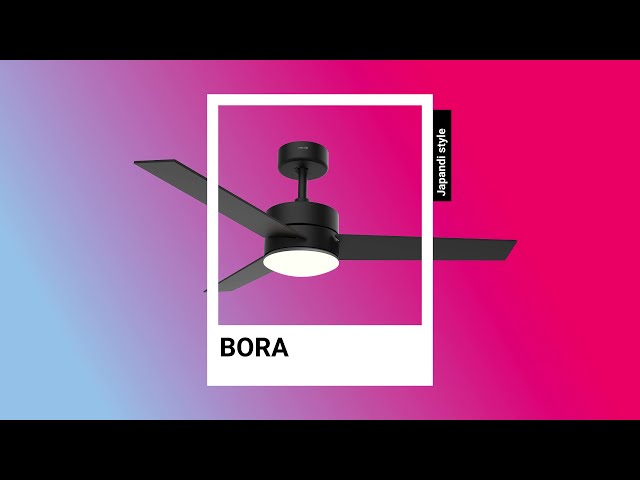 Universal Blue Bora Ventilador de Techo con Luz LED y Mando Motor DC 55W 132cm Negro video