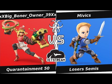 Quarantainment 50 Losers Semis - xXBig_Boner_Owner_39Xx (Min Min) Vs. Mivics (Mii Swordsman) - SSBU