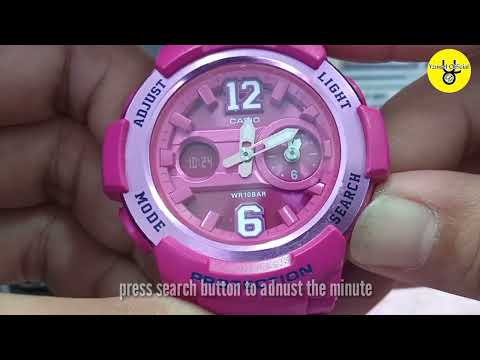 Baby-G BGA-210 Digital and Analog time adjustment (English tutorial)