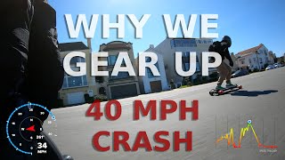 Why we gear up, 40 MPH electric unicycle crash 💥