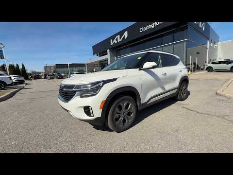 2025 Kia Seltos in White for sale at Clarington Kia in Bowmanville, ON