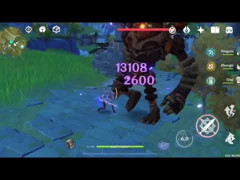 Genshin Impact Keqing lv90 Jade Cutter R1 vs Black Sword R3 damage test