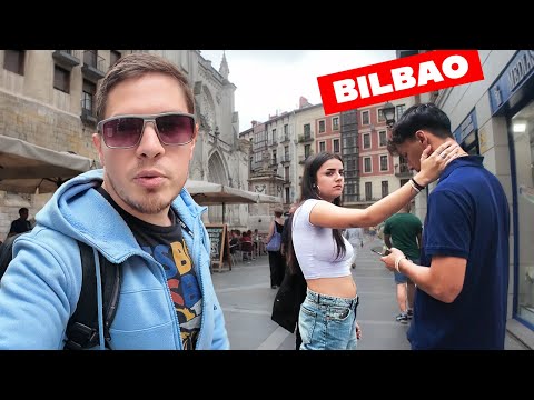 He threw his drink in her face! (Bilbao street walk)