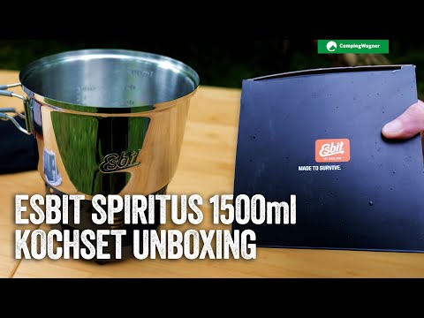 Esbit Spiritus-Kochset, 1500ml, Edelstahl Unboxing mit Camping Wagner