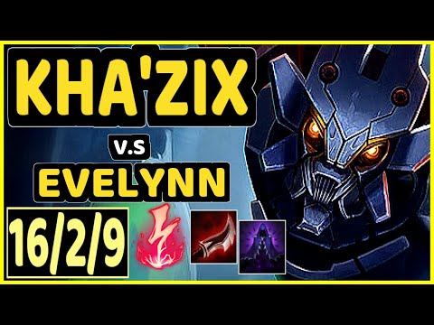 SKEANZ (KHA'ZIX) vs EVELYNN - 16/2/9 KDA JUNGLE CHALLENGER GAMEPLAY - EUW