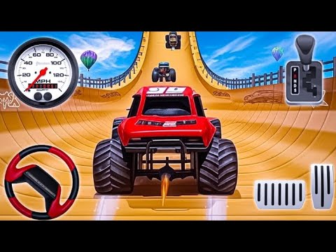 Mega Ramp Monster Truck Racing 2025 | Extreme Impossible Stunts & Monster Ramp Simulator 3D 