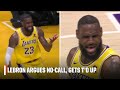 LeBron James TECHNICAL foul after arguing a no-call with a ref | NBA on ESPN