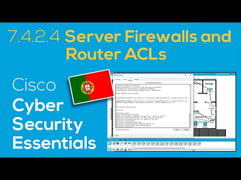 🇵🇹 Cisco Cybersecurity Essentials 7.4.2.4 Server Firewalls and Router ACLs Packet Tracer (Português)