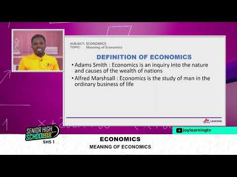 SHS 1 - economics - meaning of economics