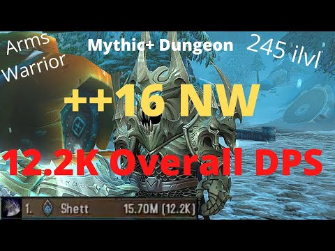 ++16 Necrotic Wake (12.2K DPS) Bursting Volcanic S2 245 ilvl Arms Warrior Mythic+ WoW 9.1