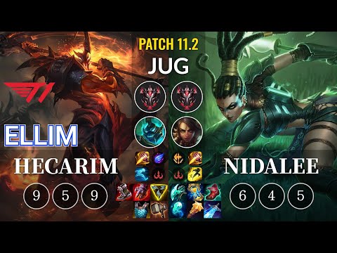 T1 Ellim Hecarim vs Nidalee Jungle - KR Patch 11.2