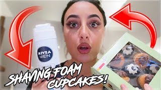 SHAVING CREAM FROSTED CUPCAKE PRANK!!