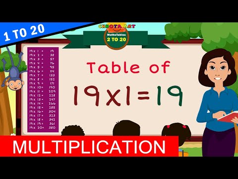 1 to 20 Multiplication, Table of 19, Time of tables - @Chhota Art - MathsTables