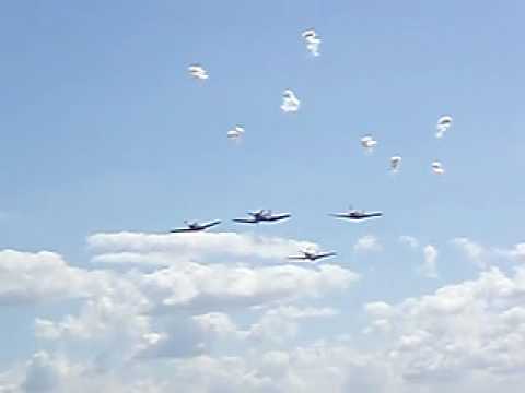 F4U, P-51 & two P-40 flyby
