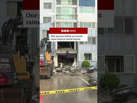 One person killed as record rains drench South Korea. #Geoje #BBCNews