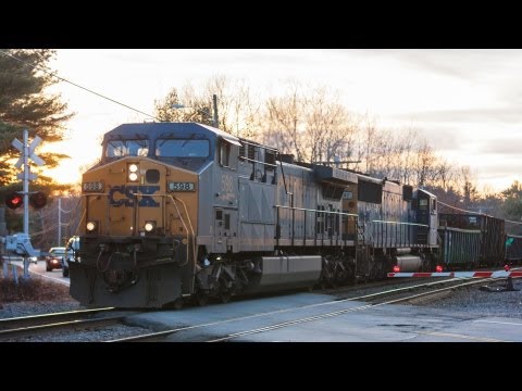 HD Two CSX Trains at Sunset