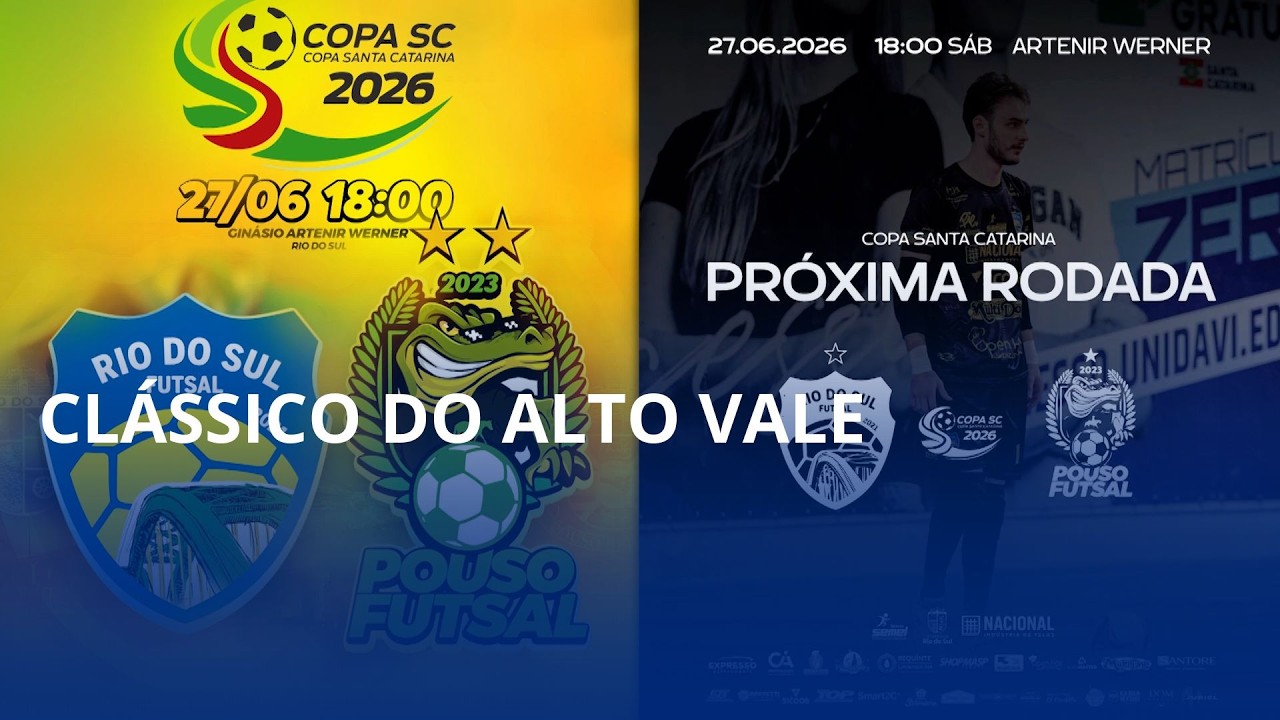 Clássico do Alto Vale agita a Copa SC de Futsal em Rio do Sul
