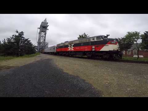 2 Cape Cod Central New Haven FL9 locomotives at Buzzards Bay Depot