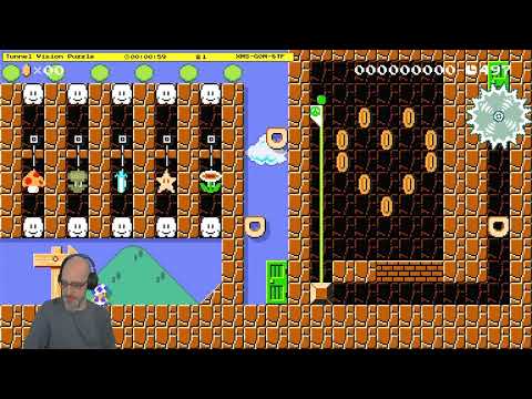 Tunnel Vision Puzzle by Bear24 / XMS-G0M-8TF / Mario Maker 2 Puzzle solution