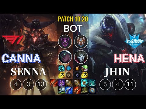 T1 Canna Senna vs hyF Hena Jhin Bot - KR Patch 10.20