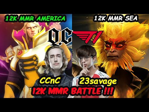12K MMR Battle - T1.23savage [Monkey King] vs QCY.CCnC [Invoker] Dota 2 Perspective pro gameplay