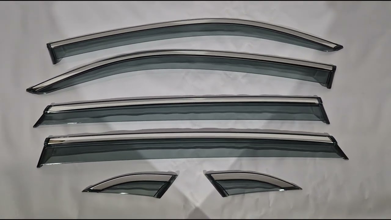 Volkswagen Atlas (Terramont) 2016– Vindafvisere til sideruder med kromliste Niken Luxury (til Terramont X, 6 stk) Video 1