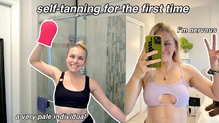 TRYING SELF-TANNER for the first time ever ON MY VERY PALE BODY *spoiler it doesn’t go well*