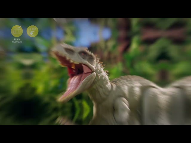 Vídeo relacionado con Mattel Jurassic World Camufla y Conquista Indominus Rex Dinosaurio de juguete con luces y sonidos +4 años (HNT64)
