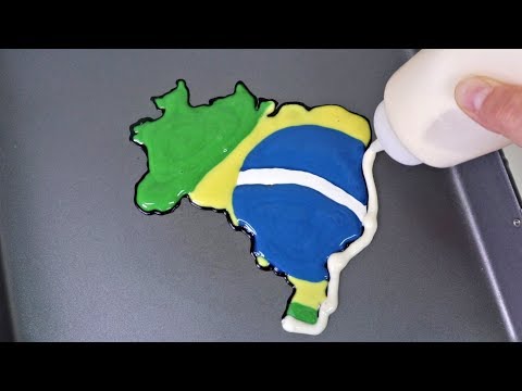 National Flag Map Pancake art - Brazil