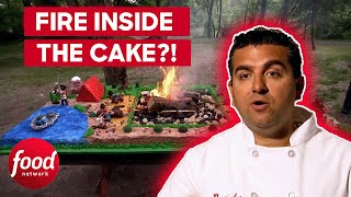 Buddy Lights A CAMPFIRE Inside A Cake | Cake Boss