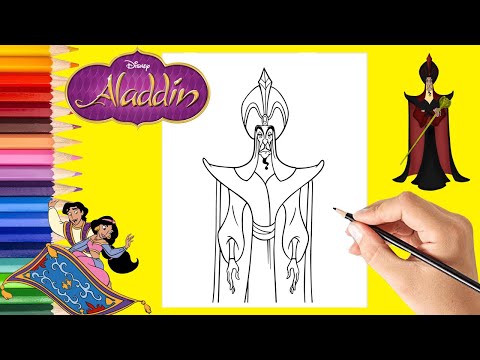 coloring aladdin villan jafar||disney character coloring series#4|disney colouring pages