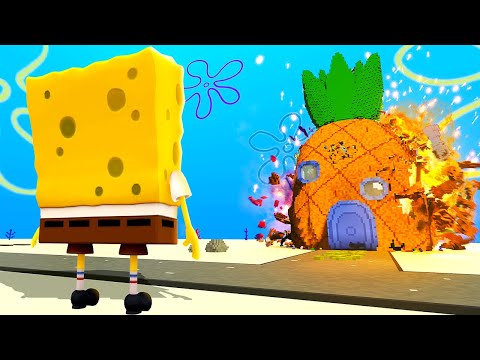 DESTROYING SpongeBob with Modded Weapons - Teardown Mods Gameplay