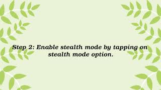 How can we enable stealth mode?
