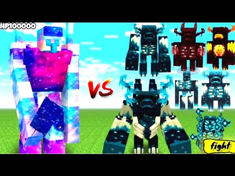 Minecraft GALAXY iron golem Vs All wardens fight spritgamer