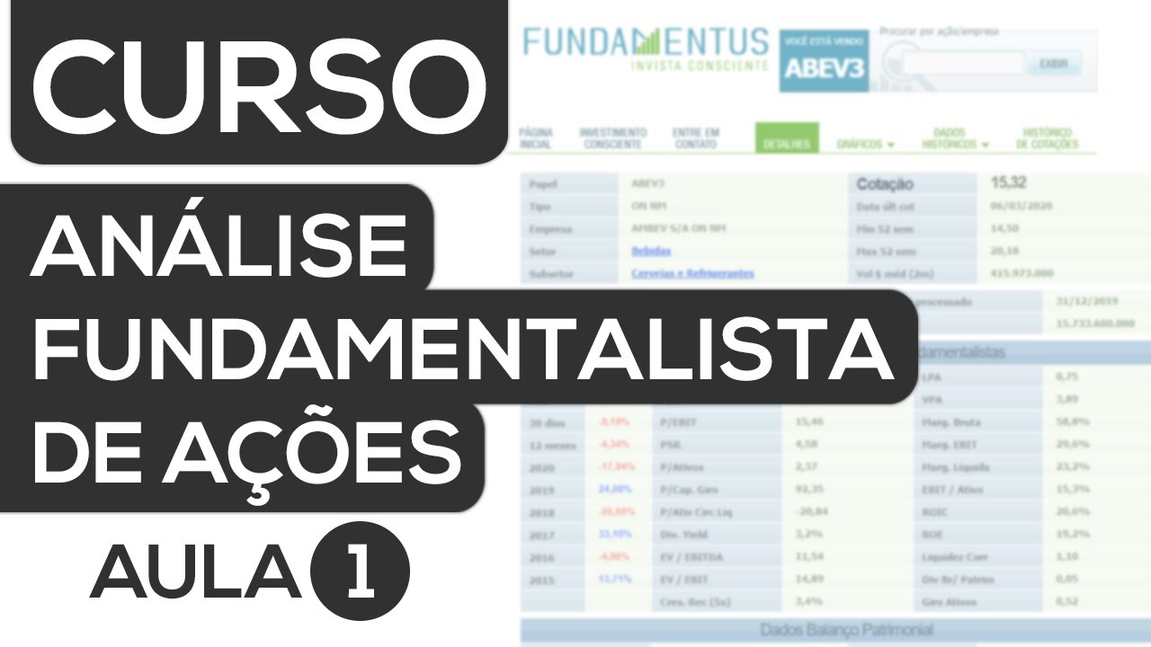 CURSO ANÁLISE FUNDAMENTALISTA DE AÇÕES // BALANÇO PATRIMONIAL // AULA 1