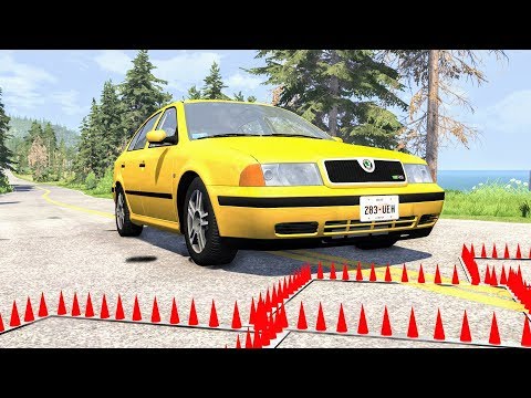 Massive Spike Strip Pileup Crashes #48 – BeamNG Drive | CrashBoomPunk