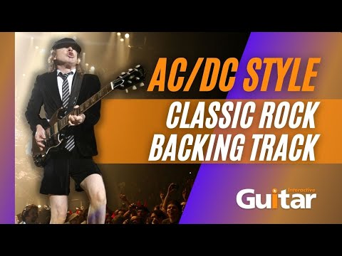 AC/DC Style | Classic Rock Guitar Backing Track in D | 128 BPM