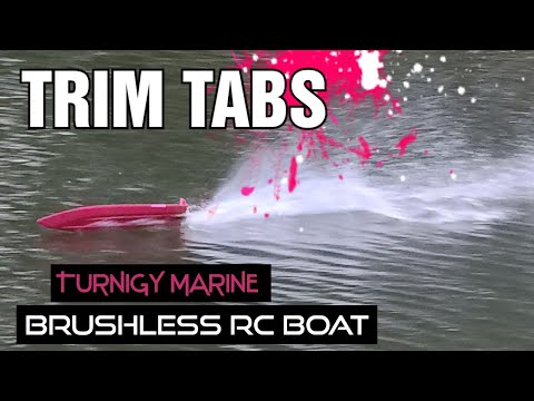 RC Boat Trim Tab Testing - Tinker,Test & Tune -Turnigy Marine Brushless Setup - Home Made RC Boat