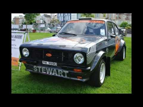 classic Ford Escort MkII rally car on display
