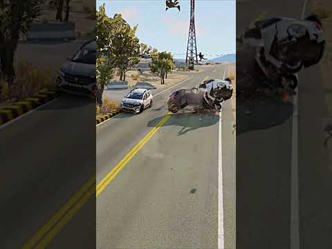 Realistic Highway Car Crashes #43