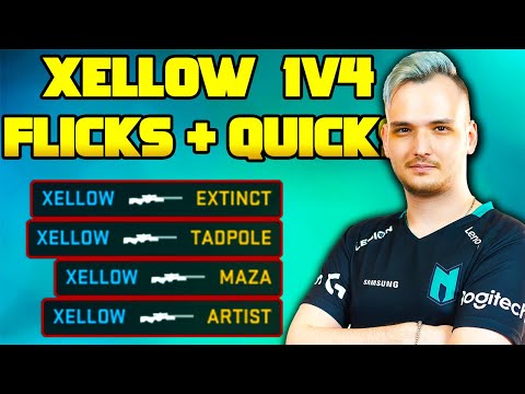 XELLOW 1v4 CLUTCH cu QUICK SCOPE & FLICKS + REACTIE CHAT
