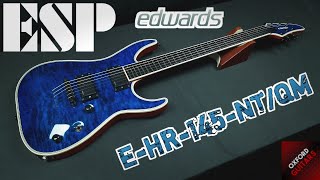 Video thumbnail for ESP Edwards E-HR-145NT/QM 2014 Black Aqua Quilted Maple Top Fishman Fluence Modern 4K close up video by Oxford Guitars