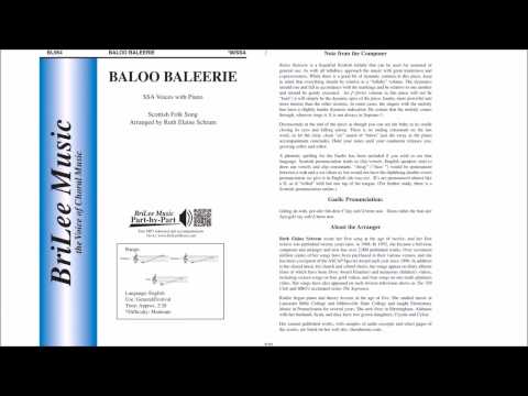 Baloo Baleerie (BL954) Arr. by Ruth Elaine Schram