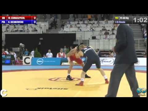 Masoud Esmailpour (IRI) vs K.Bienkowski (POL) 60kg 1/8 Final - 2013 World Wrestling Championships
