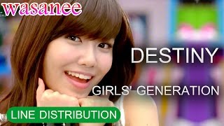 Girls&#39; Generation/Snsd - Destiny - Line Distribution (Color Coded Image)