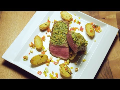 Filet d’agneau en croûte d'herbes - Recette de David Geisser