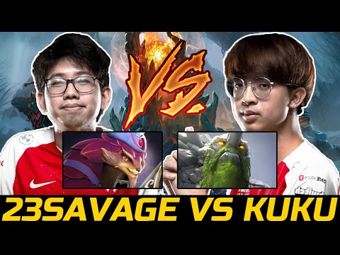T1 CORES BATTLE IN EU PUBS - 23SAVAGE VS KUKU DOTA 2