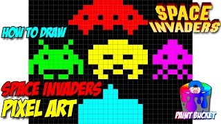 How to Draw Space Invaders Pixel Art - 8-Bit Arcade Game Art